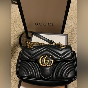 GUCCI Marmont Black & Gold Bag
